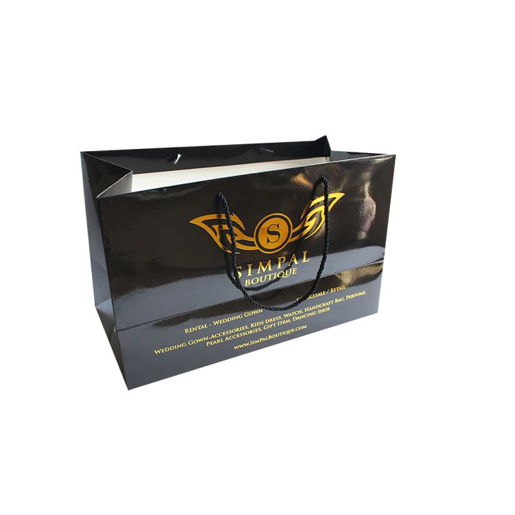 Cosmetic Bags Hot Sale Rose Gold Clothing Paper With Ribbon Holographic Shopping Wedding Bag Gift