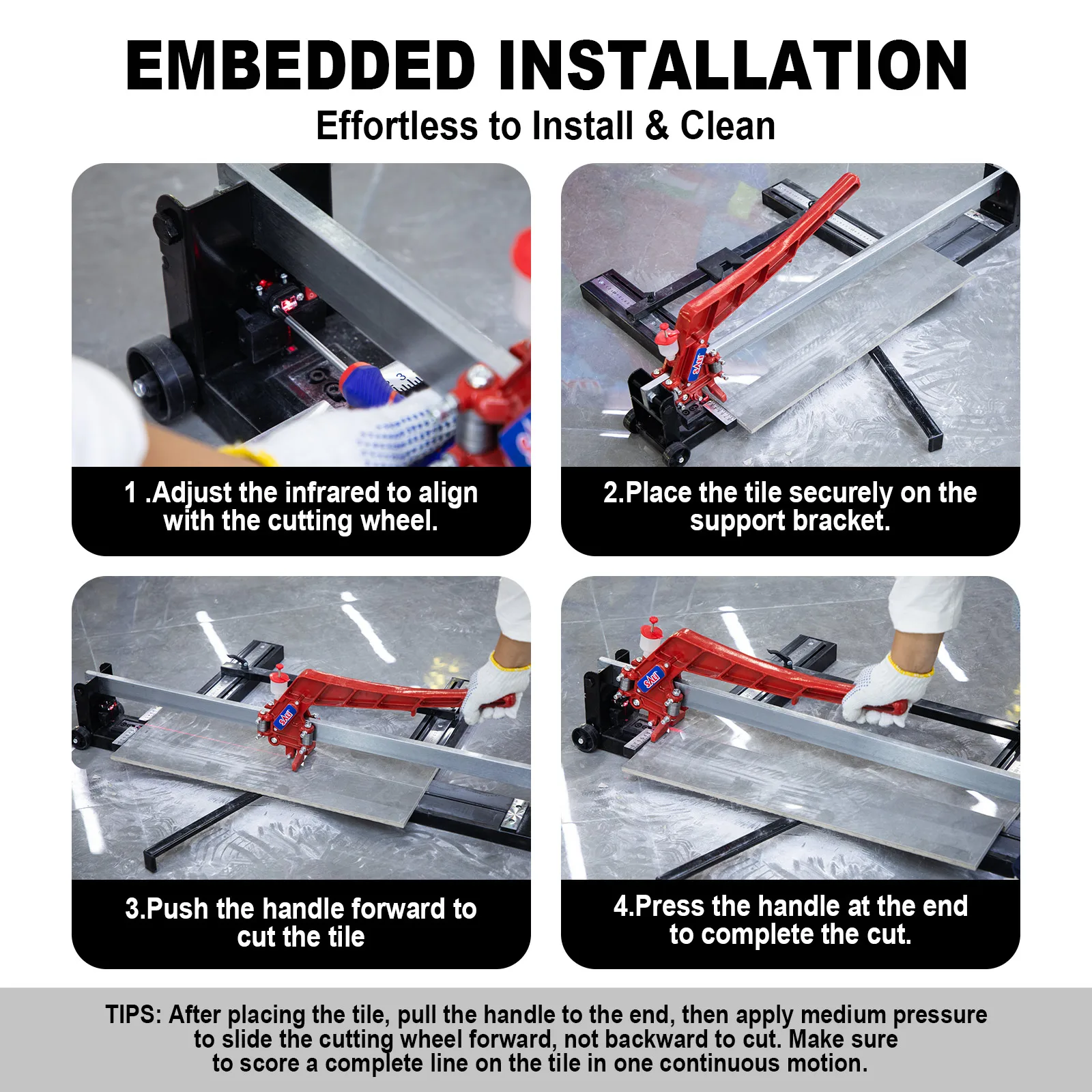 SALI new arrived laser 800/1200/1800 mm manual porcelain ceramic tiles cutter machine