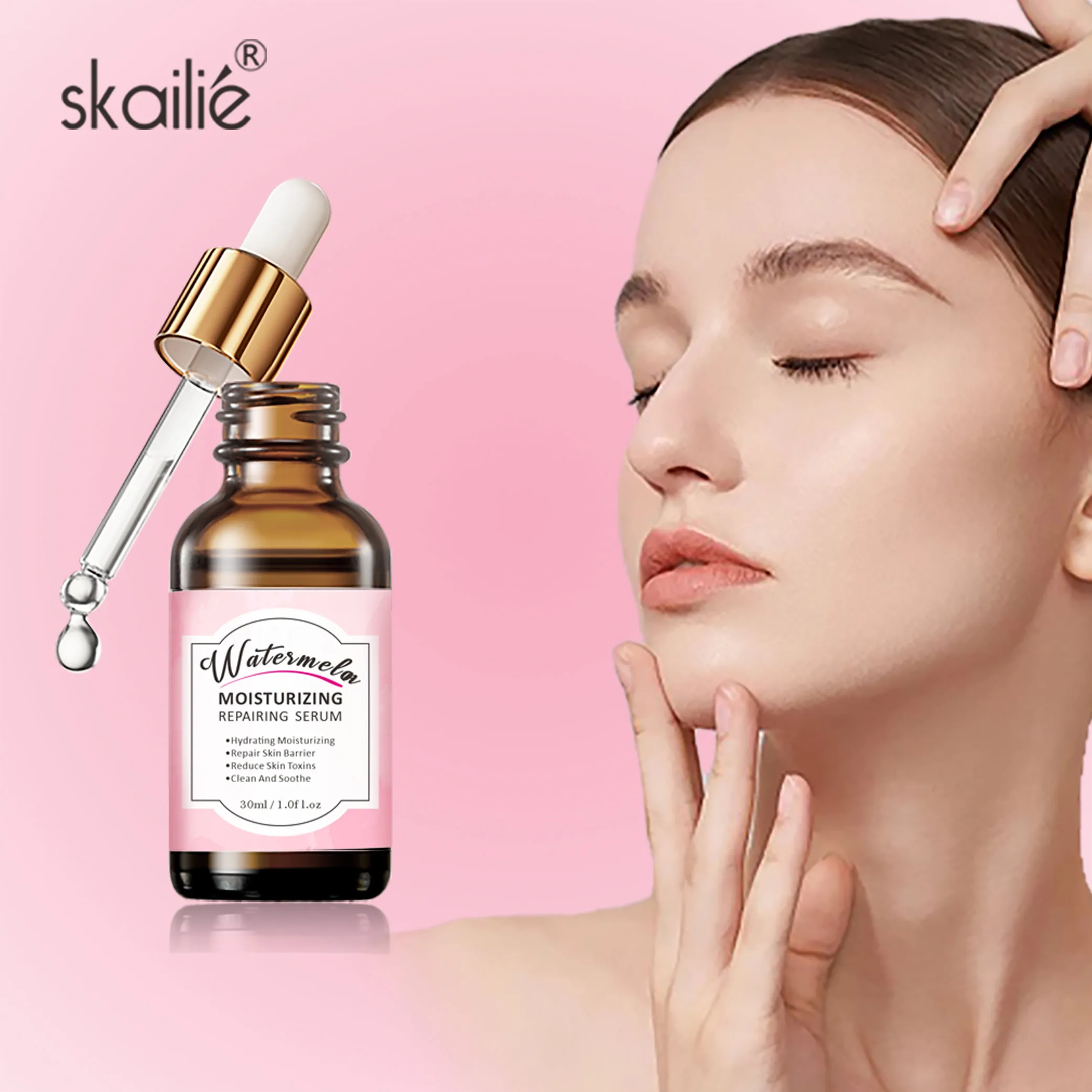 Private Label Vegan Facial Repair Organic Serum Moisturizing Watermelon Glow Brightening Face Serum