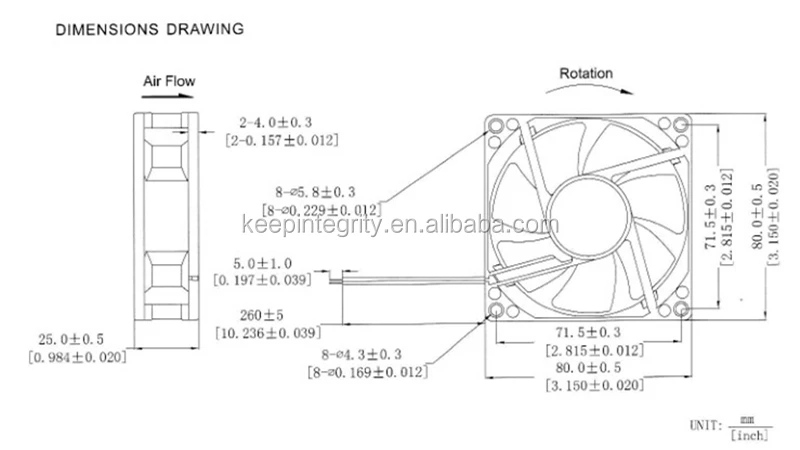 80x80x25 мм бесщеточные Охлаждающие вентиляторы DC 12 В 8 см 8025