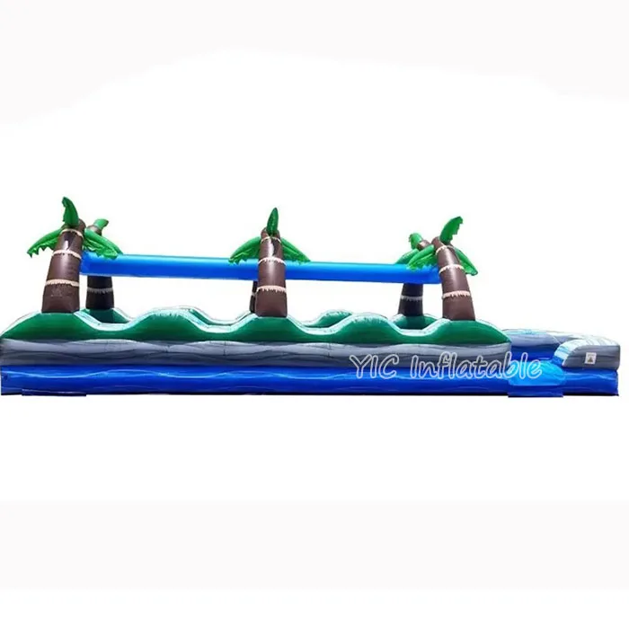 Popular Outdoor Inflatable Tropical Marble Slip Slide Water Park Surf Water Slide Tropical Slip N Slide For  Summer Rental