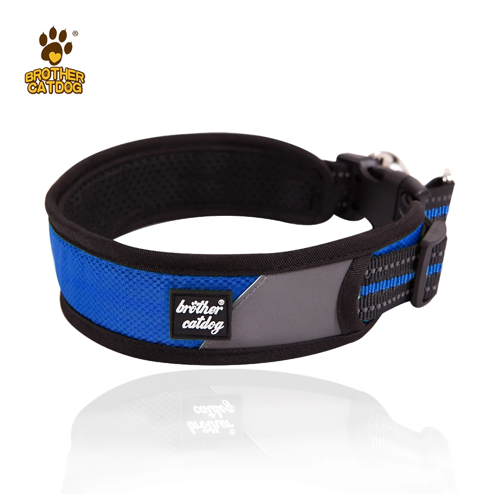 wholesale pet outdoor products  Personalized reflective dog collars Travelling hiking breathable dog collar