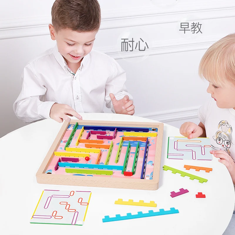 New Arrivals Children Creative Wooden Bead Maze Combination Toys Montessori Educational Logic Thinking Ability Toys For Kids