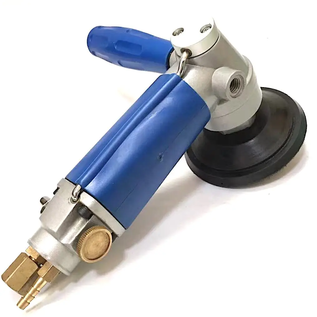 Rear Exhaust 4,500 rpm Four Inch Pneumatic Stone Polisher for right handed, left handed users Marble & Stone 4-Inch Granite Sand
