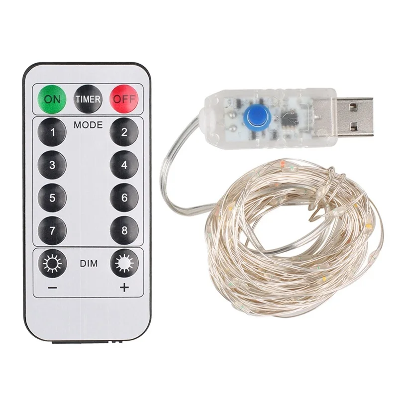  Уличный USB-пульт дистанционного управления 8 режимов умный Рождественский мини-светящийся светодиодный медный провод Сказочная