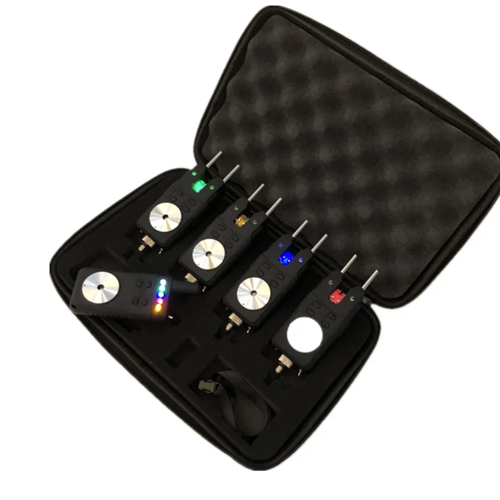 Carp Fishing Bite Alarms Set Swingers AlertsWireless Digital Fishing Alarm Set Fishing Bite Sound Alert Kit Changeable Color LED