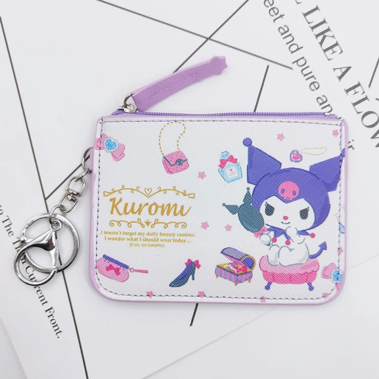 Kawaii Sanrios бумажник Pochacco мультяшный PU плед водонепроницаемый ключ банковская карта сумка для хранения Мини hello my kitties кошелек девочек