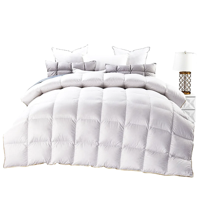 Modern hotel & home bedroom sleeping soft 100% cotton summer quilt filling down duvet quillts set bedding sets
