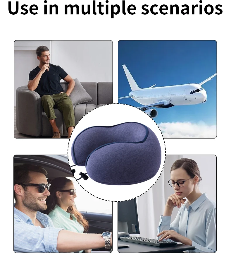 Newest Design Customized U-Shaped Neck Pillow Travel Nap Sitting Sleeping By Car Memory Foam Travel Pillow