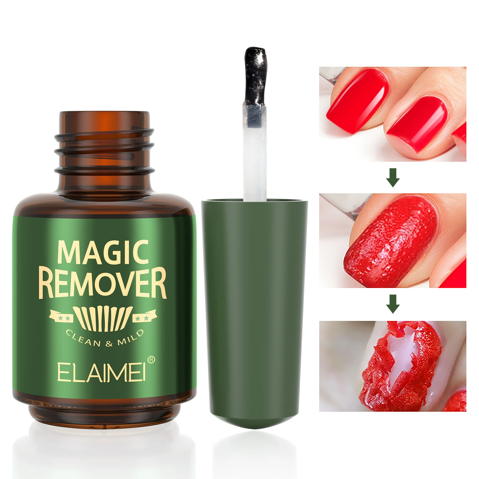 
OEM cosmetics 15ml professional uv magic gel nail remover soak off gel lacquer nail polish remover 