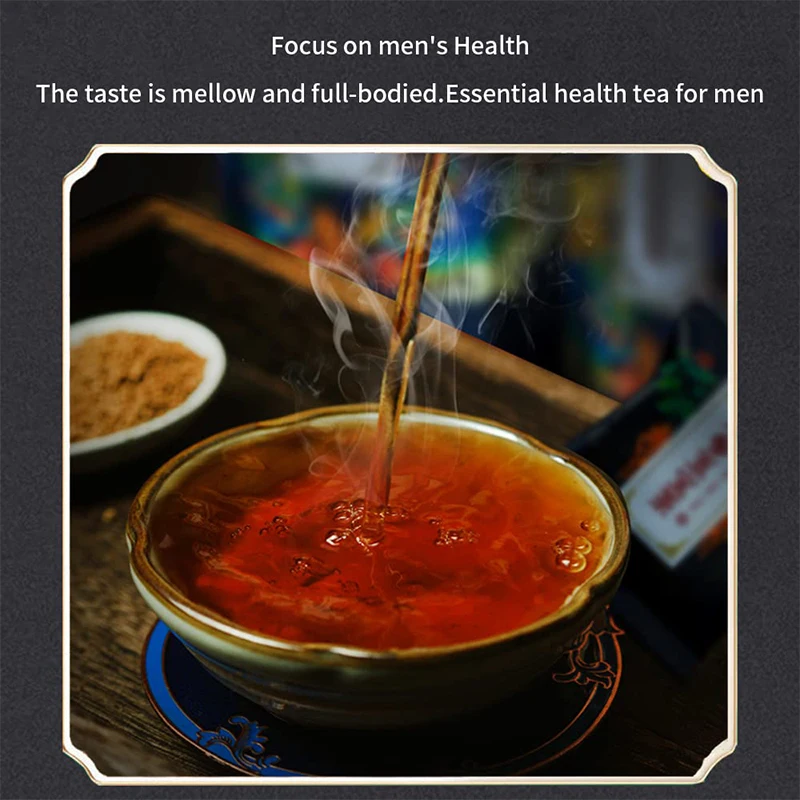 Man's health tea Ginseng maca root goji berry flavor blend tea men's health herbal tea organic