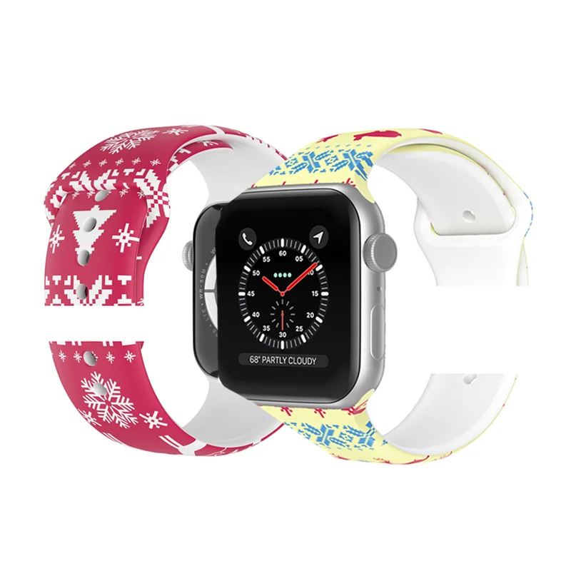 COOLYEP 2021 Christmas Gift I Watch Silicone Strap Watch Band For Apple Series 7 45mm 41mm