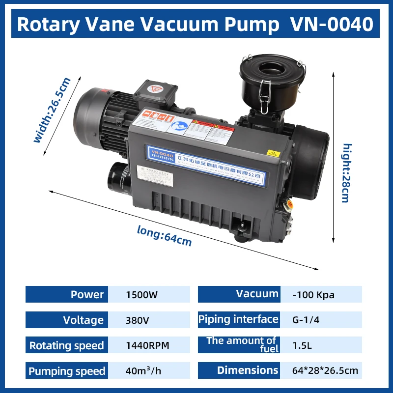 SV 40m3/h single stage sliding vane rotary vacuum pump for Laboratory pump/milking machine