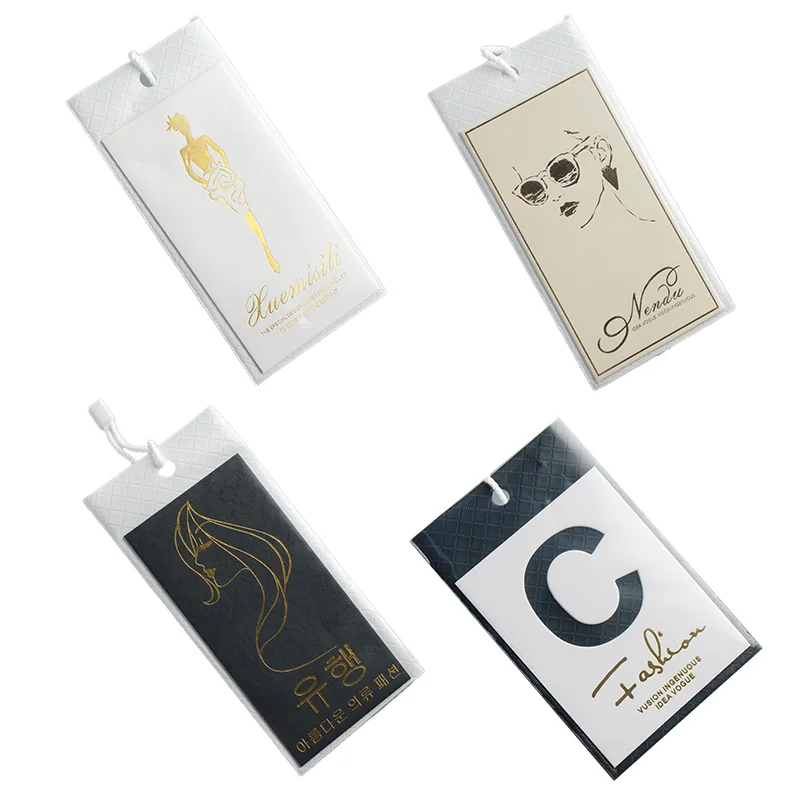 Luxury Popular Custom Design Tags Custom Labels Wholesale for Clothes Hollow Out Printed Embossed Name Logo Paper Sustainable
