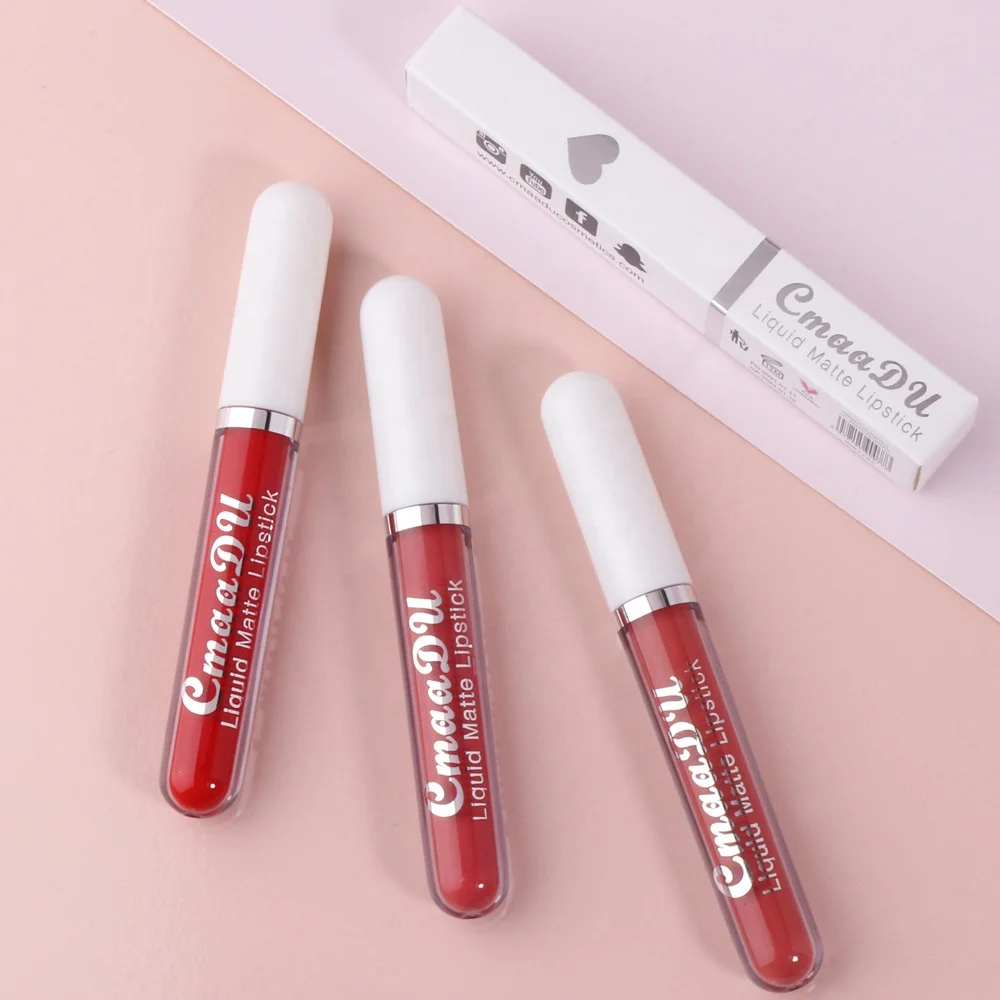 CmaaDu 18 Colors Not Easy to Swap Makeup Private Label Matte Velvet Non-Stick Cup Waterproof Lipstick Long Lasting Lip Gloss