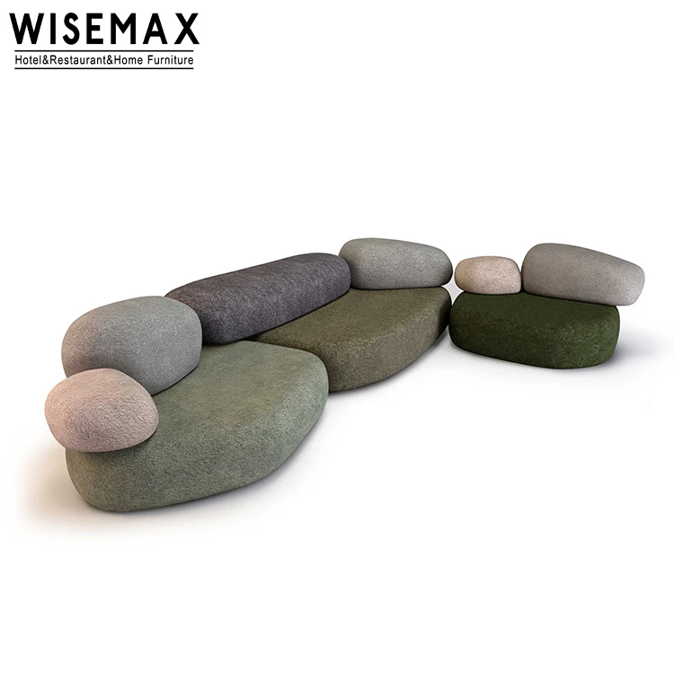 Мебель WISEMAX новый дизайн диван для вестибюля отеля уникальная форма каменная секция гостиной комнаты ожидания тканевый на заказ