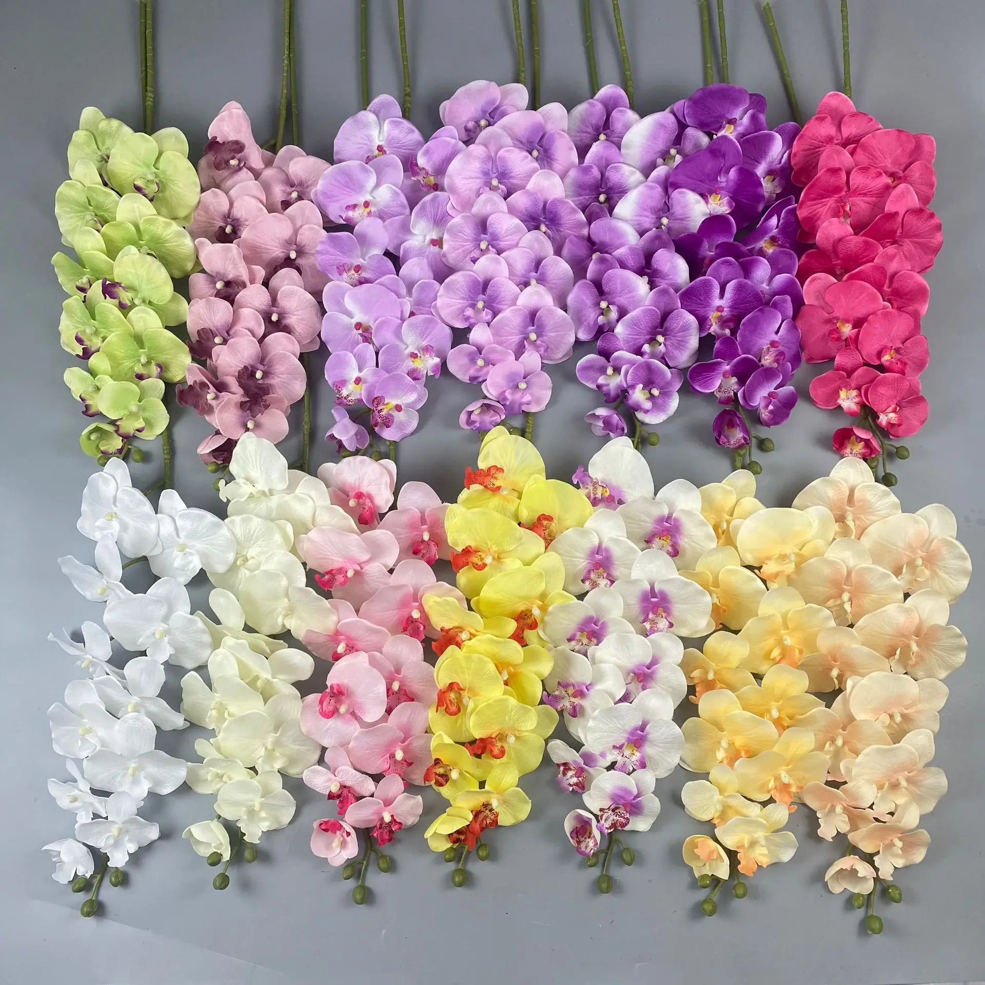 Home Decoration Flower Phalaenopsis artificial flower 11 Heads Latex Real Touch Artificial Orchid Flower