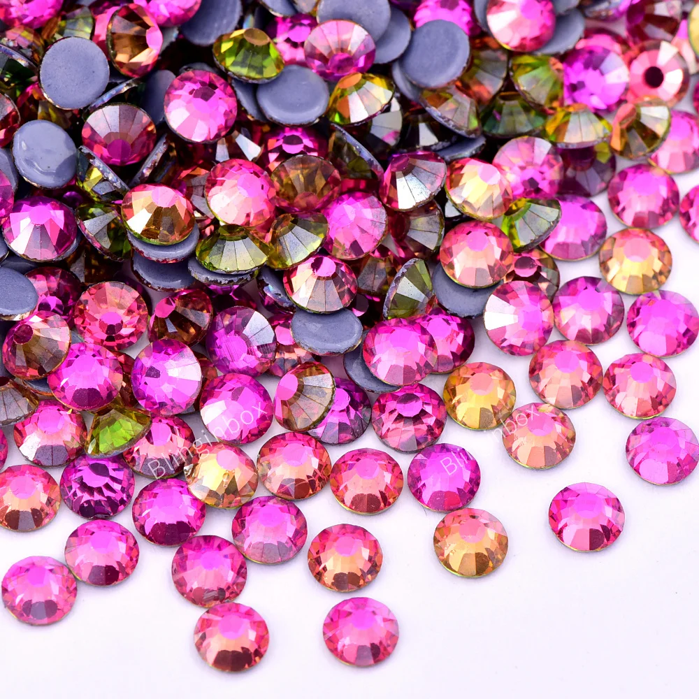 Blinginbox Good Quality Hotfix Rhinestones Transfers Flat Back Strass Iron On Crystals AB Rhinestone For Wedding Dress Clothes