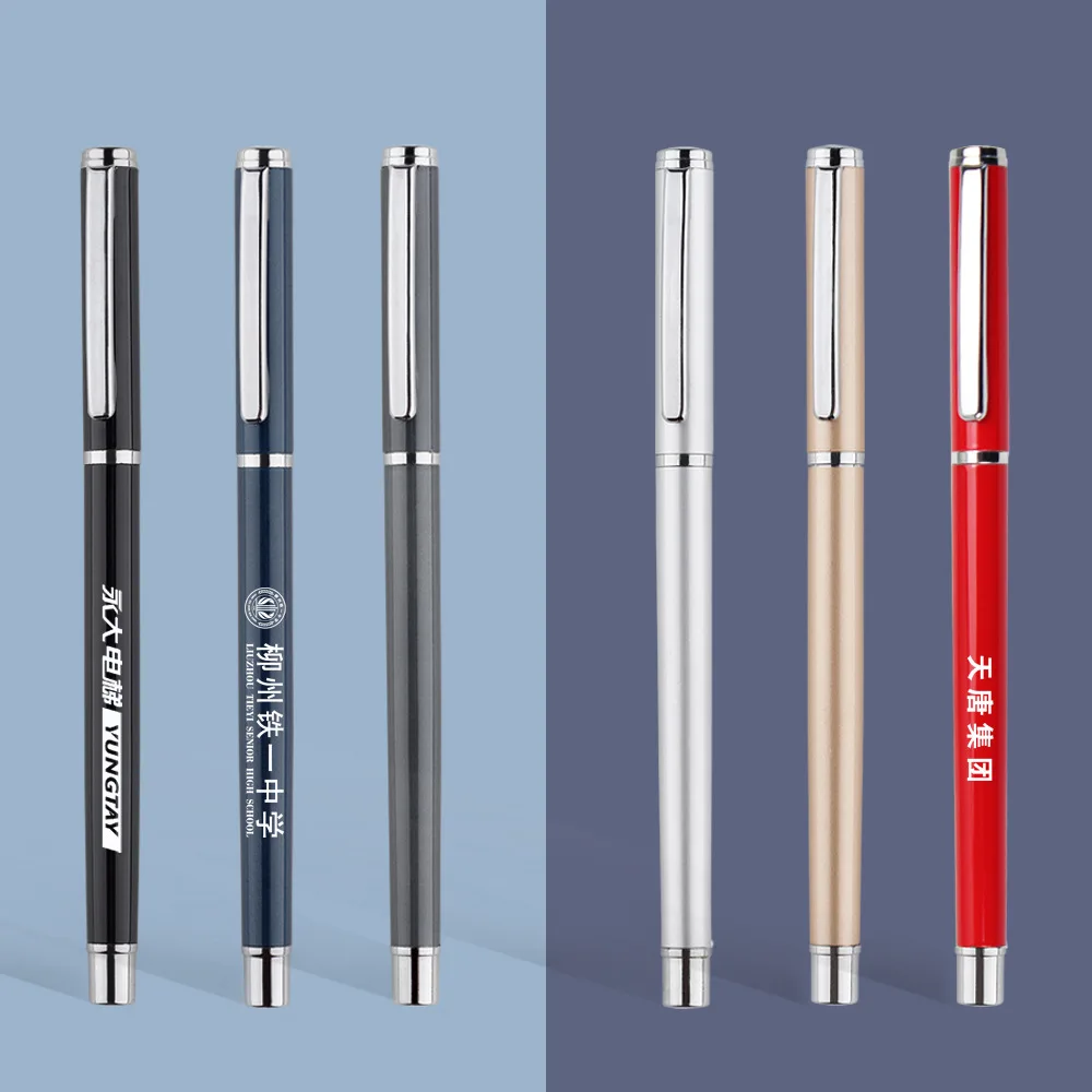 X1028 Low Moq Metal Ballpoint Pen Stainless Steel Penholder Ball Point Gel Ink Promotional Pens