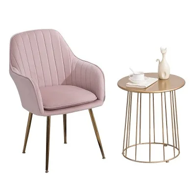 
Hot sale restaurant furniture free samples modern simple colorful creative fabric / velvet dining chair with metal legs 