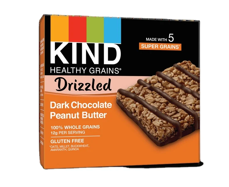 
mixed nut snack mini snack bar Exporter Dark Chocolate Peanut Butter Drizzled Healthy Grain BarCoated Peanuts of Crackers Snack 