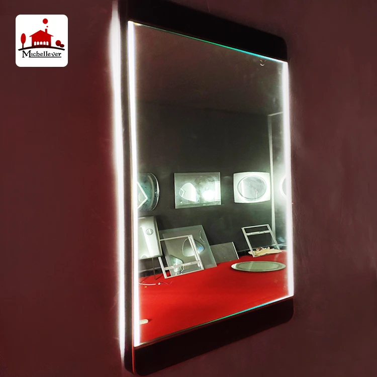 Коммерческий сорт с подсветкой чистое серебро подсветкой Светодиодная зеркальная лампа с регулируемой яркостью серебро с подсветкой зеркала ванной комнаты