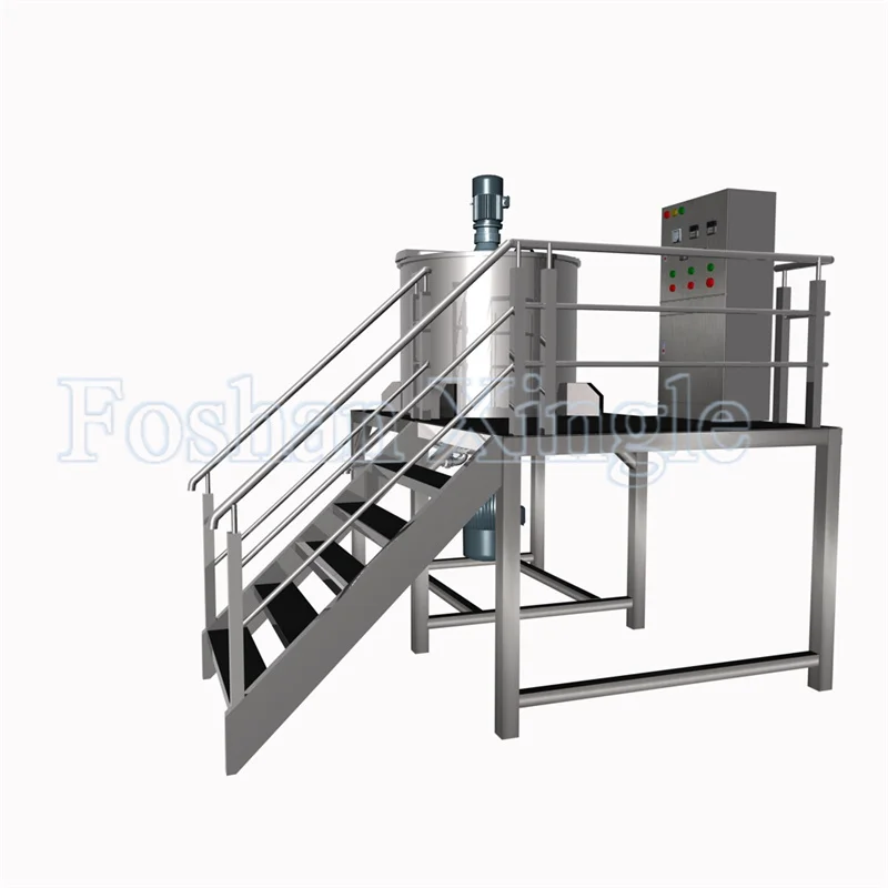Conditioner Mixer Homogenizer Shampoo Emulsifying Cosmetic Cream  Making Machine Single Layer Caustic Soda Chemical Mixing Tank