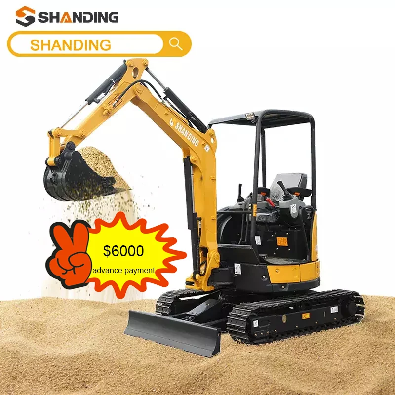 PROMOTION!! Excavator 2 Ton Excavator with Attachments 2ton Mini Digger Cabin SD20u 2 Ton Mini Excavator for Sale
