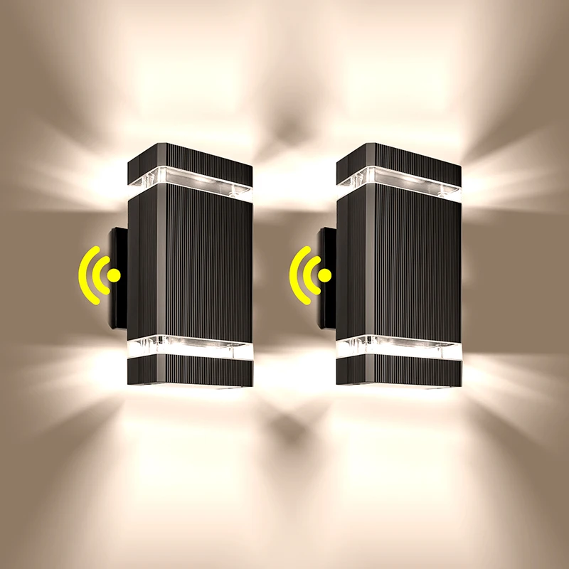 Dawn to dusk PIR outdoor wall light GU10 energy saving CE ETL certificated outdoor wall lamp with motion sensor