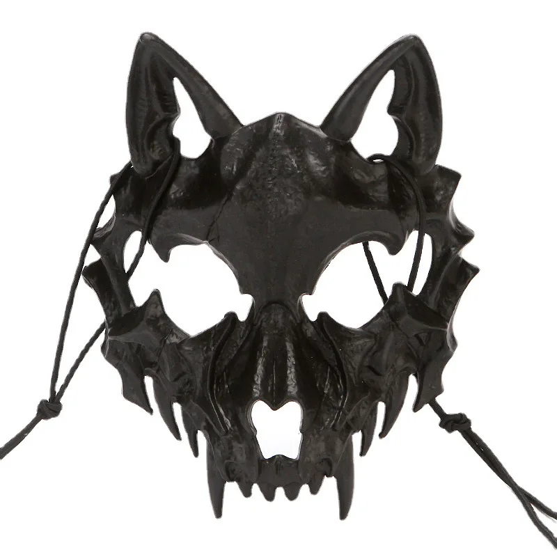 Unisex Japanese Anime Dragon God Skeleton Half Face Mask Cosplay Animal Skeleton Mask Unisex Halloween Carnival Party Props