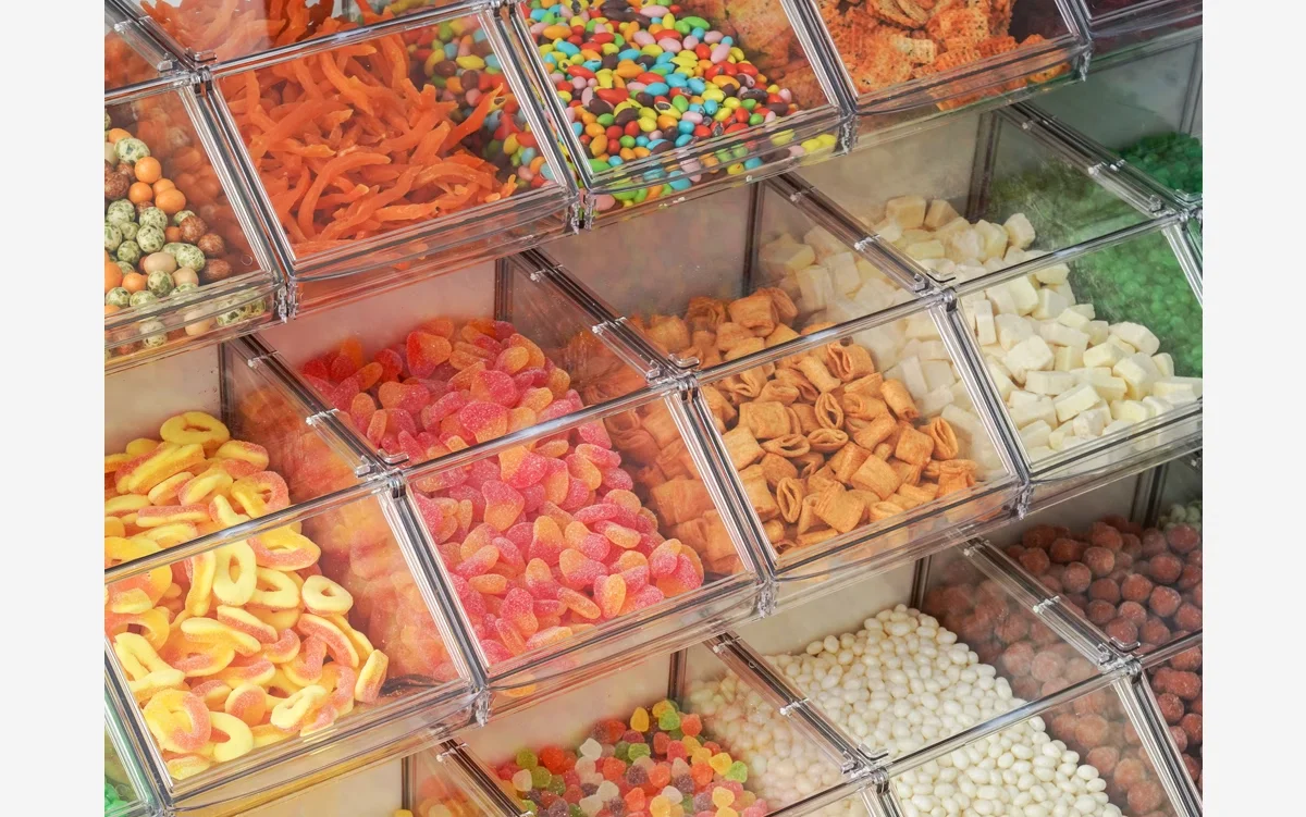 Штабелируемые прозрачные пластиковые контейнеры для пищевых продуктов акриловые конфет распределитель и контейнер