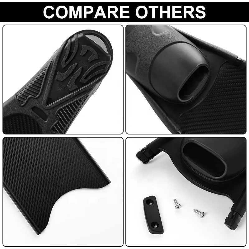 2024 Removable Snorkeling Flippers Foot Pocket Free Diving Fins Pure Carbon Fiber Soft Long Blade Freediving Fins For Adult