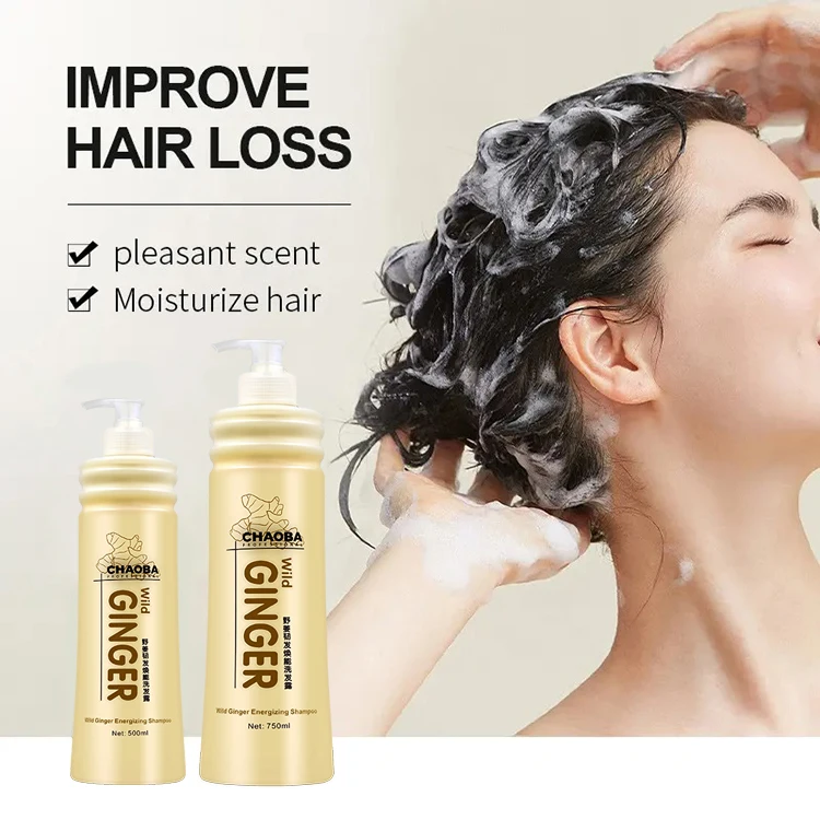 OEM Private Label Champoo Herbal Thickening Organic Hair Care Ginger Regrowth Ginseng Anti Hair Loss Fall Prevent Growth Shampoo