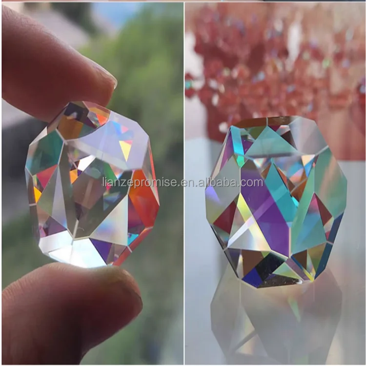 Support custom refracting  rainbow glass cube composite color prism