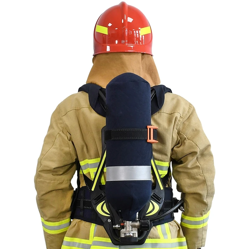 Flame retardant positive pressure air system 6.8L carbon fiber bottle Integrated Intelligent SCBA System