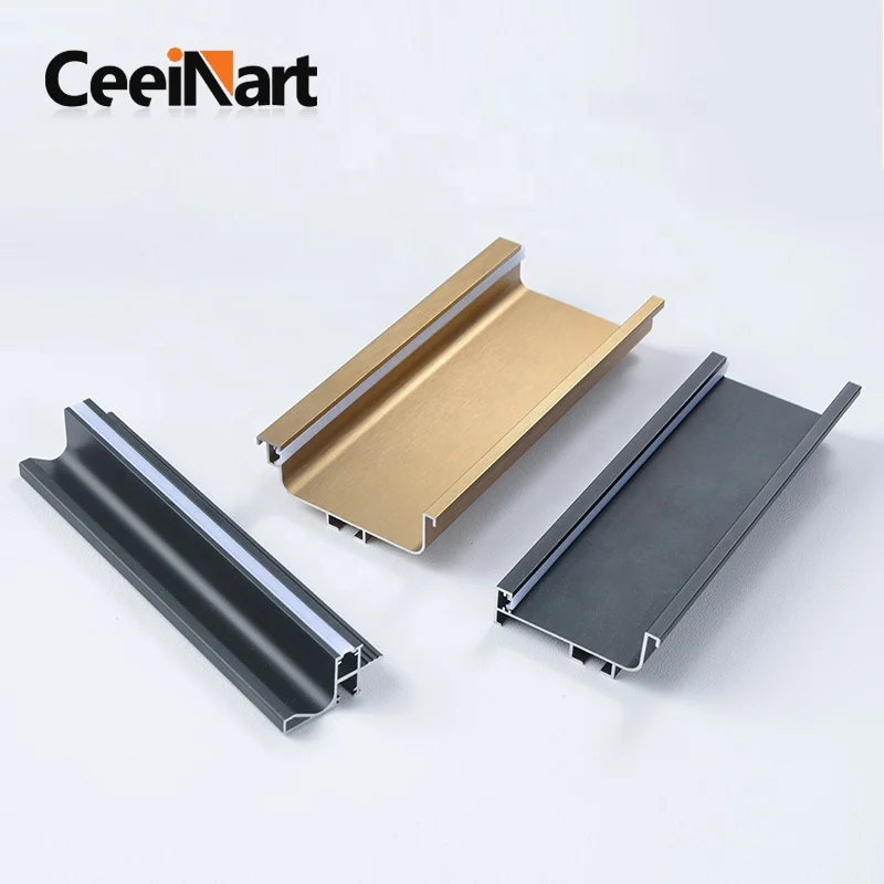 Handle With Light Groove Middle Cabinets Pulls High Quality Light Luxury Minimalist Pulls Aluminum Alloy