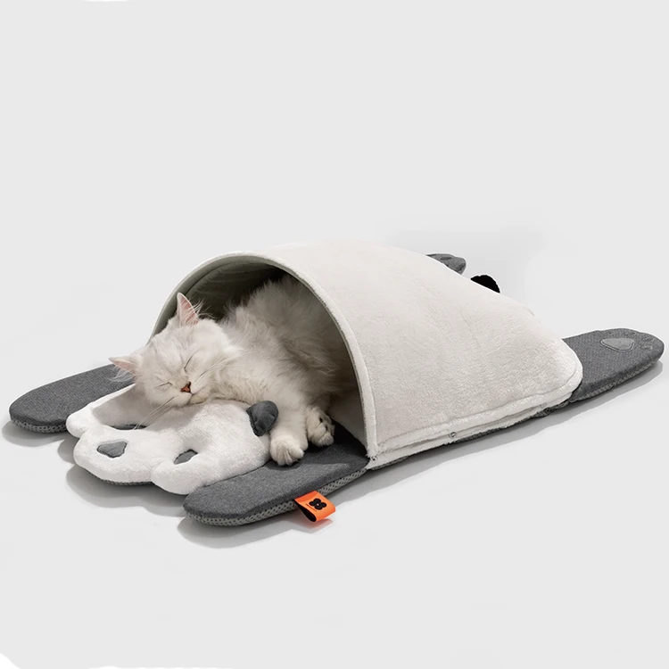 MewooFun Panda Shape Cat Nest Custom Washable Plush 2 in 1 Soft  Cat Bed