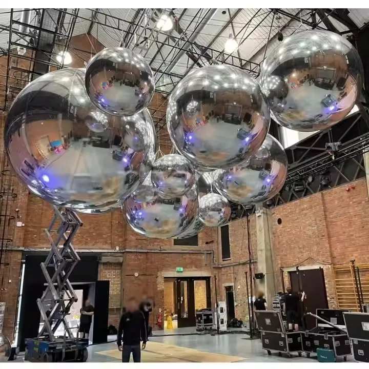 Custom Party Wedding Decoration Big Chrome Shiny Mirror Balls Polishing Sphere Inflatable Balls