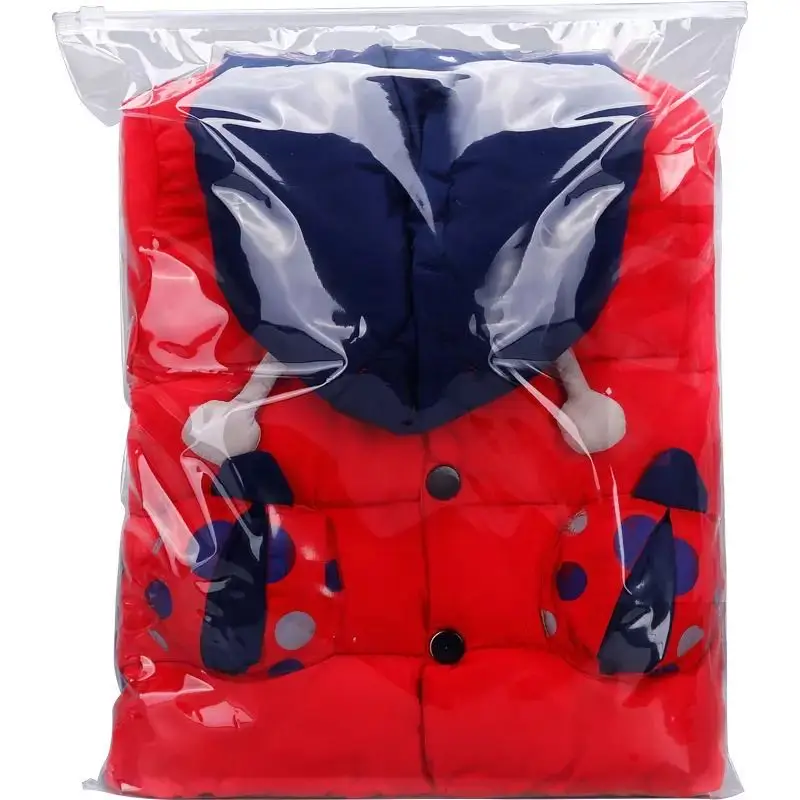 
customized printed packaging pvc PE bag tshirt clothes packaging slider ziplock clothing plastic zipper bag 