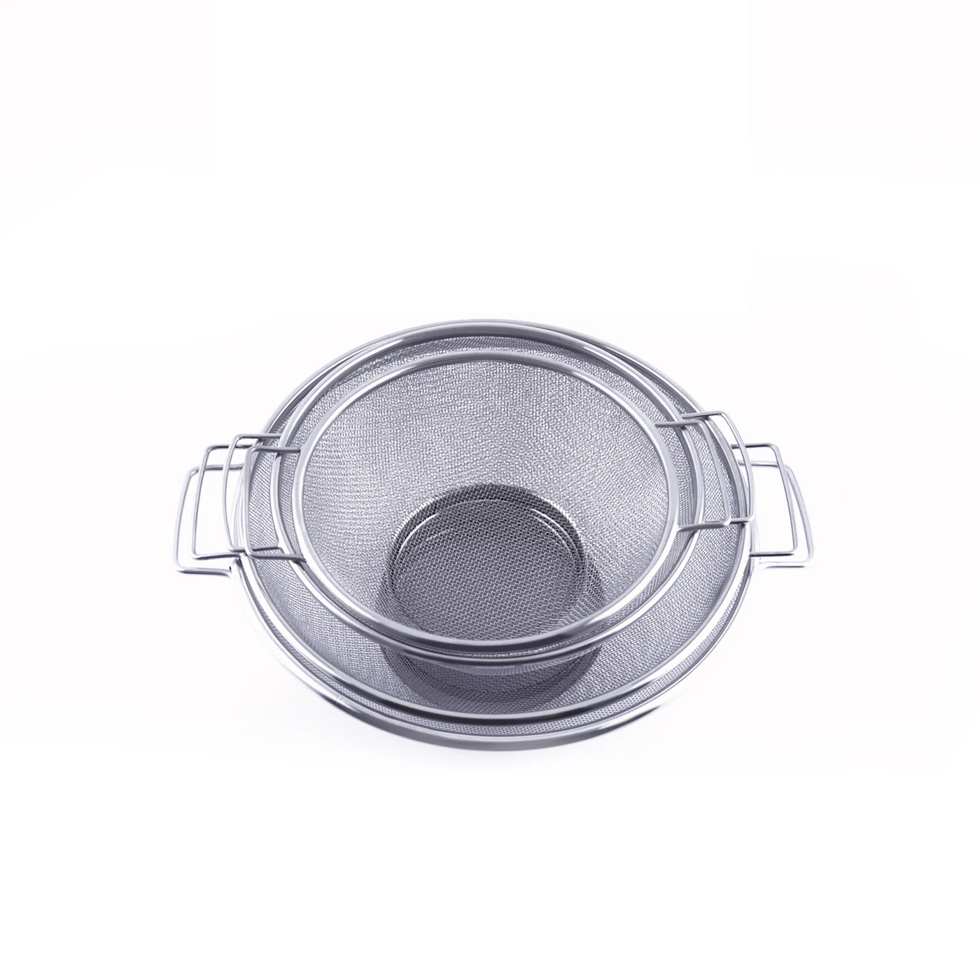 4 шт Дуршлаг Из Нержавеющей Стали высокопробная арматурная сетка, фильтр грубой очистки, чистая корзины с ручками и отдыха база напряжения Слива промойте под паром или Кука
