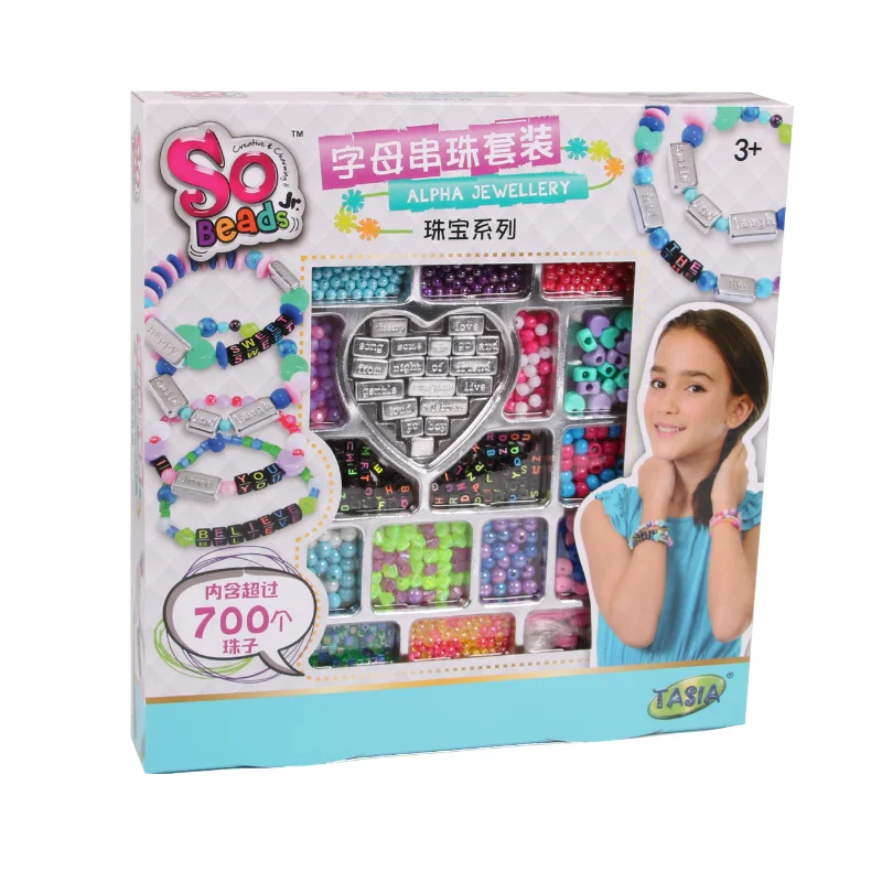 Customize Kids Personality Acrylic Letter Beads Stretch Bracelets Love BFF Initial Glass Seed bead Children Bracelet