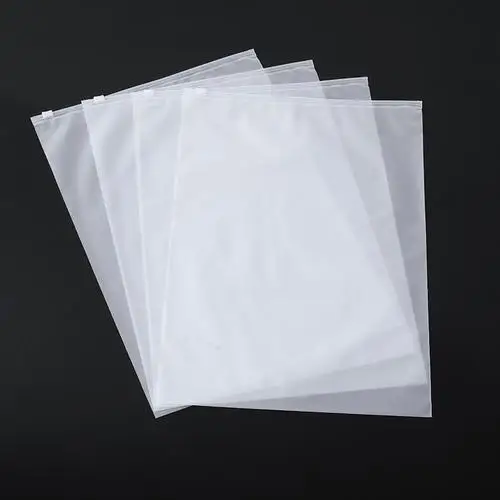 Customized printed logo matte frosted ziplock bags pvc pe zipper lock plastic zip bag for clothes