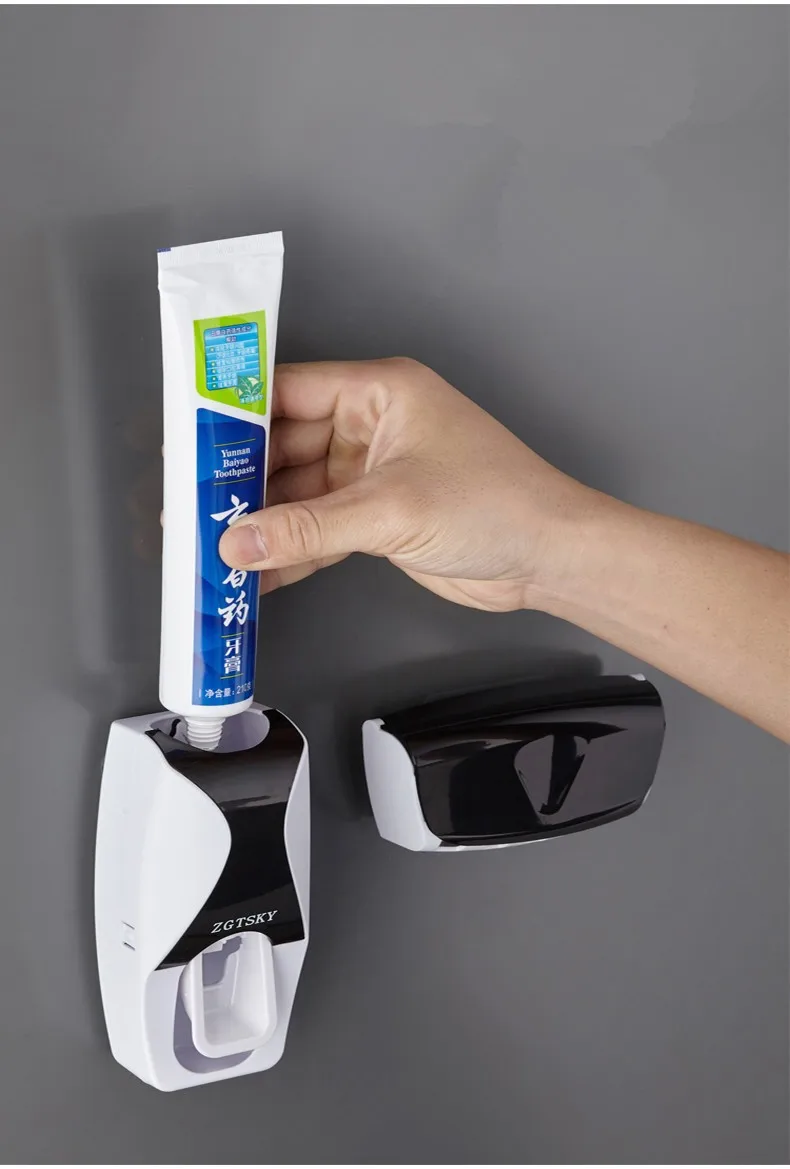 Automatic Toothbrush Dispenser Bathroom Toothpaste Squeezer Wall Mounted Toothbrush Holder