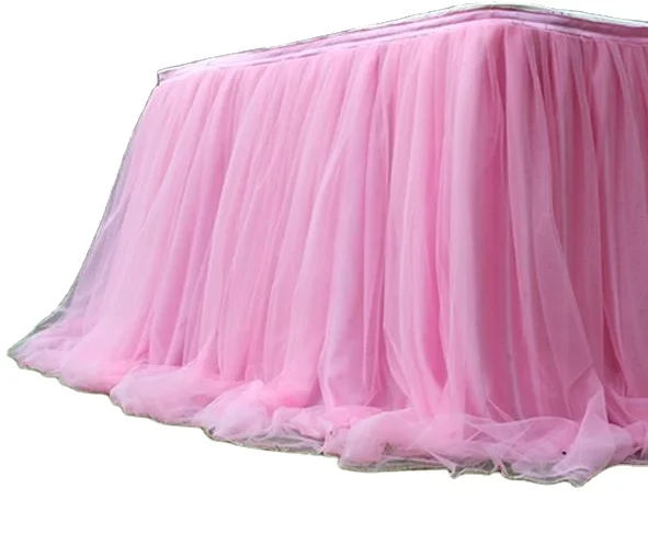 Tableware Tablecloth Wedding Banquet Table Tulle Skirt Elastic Mesh Top Accessories Decoration