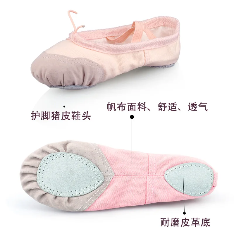 
Wholesale foldable baby dance shoes kids ballet pointe shoes 