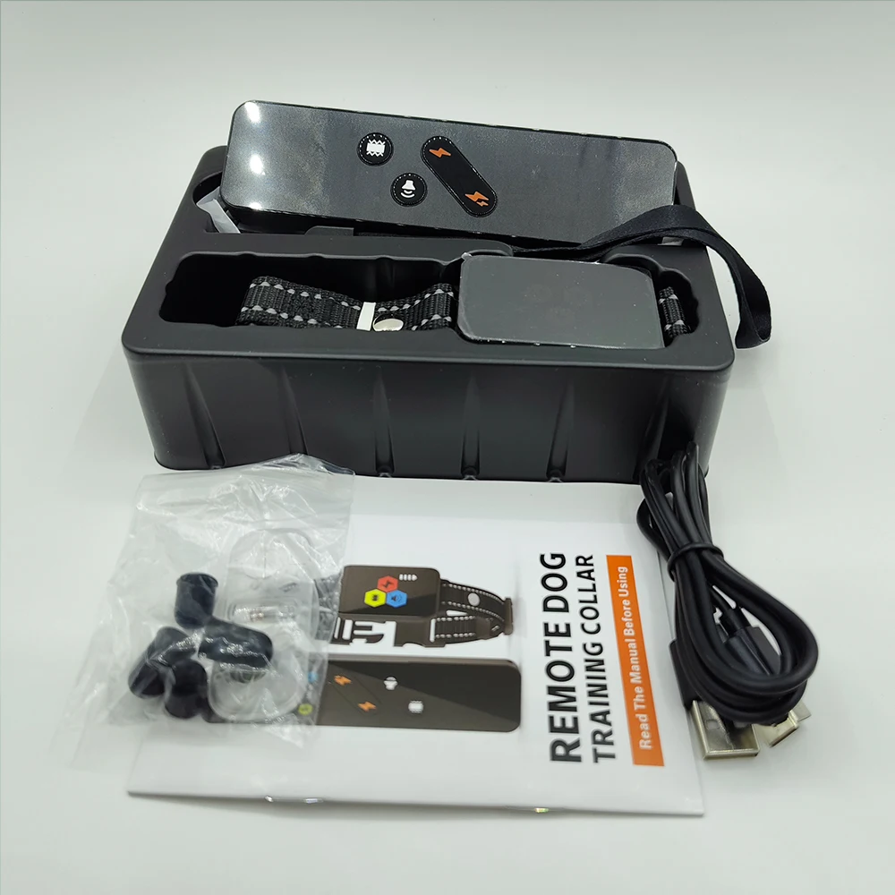 new design remote control waterproof LED Display Beep Vibration Anti-bark dog training e collar