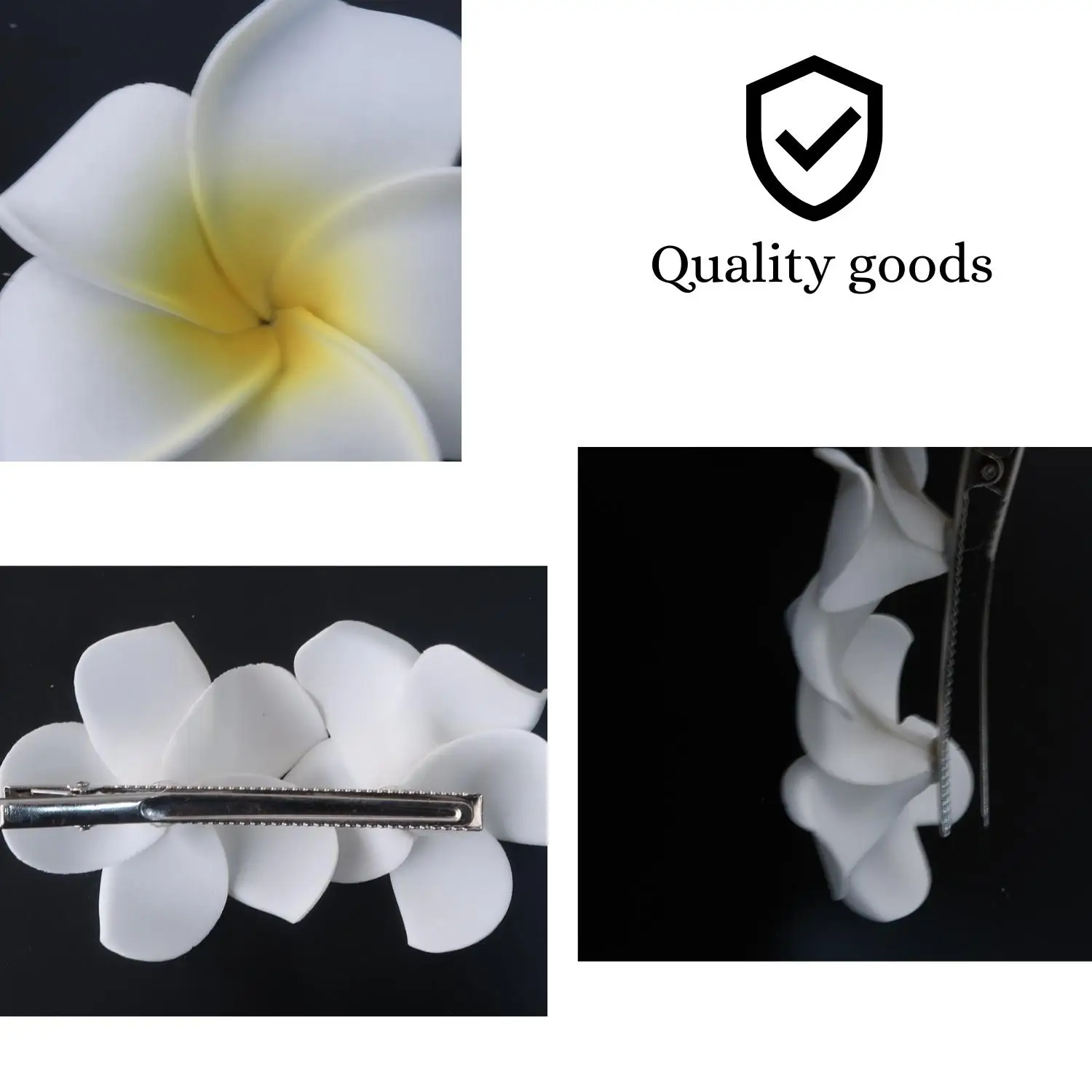 Tropical Flowers Tiare Tattoo Hair Clips Head Band Hawaiian EVA Egg From Clip Necklace Party Head Accessories Hawaii Foam Flower