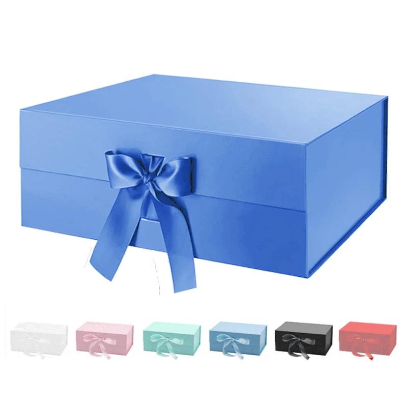 Custom personal logo magnet box ready to ship large black luxury gift box with magnetic closure box