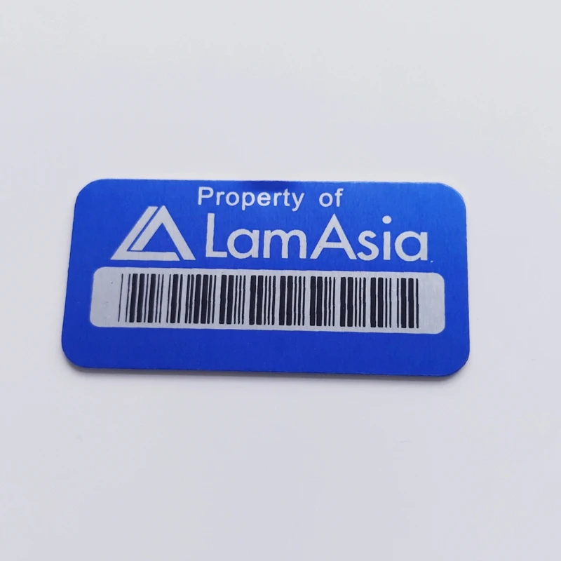 Custom Metal Asset Tags bar code or sequential numbers