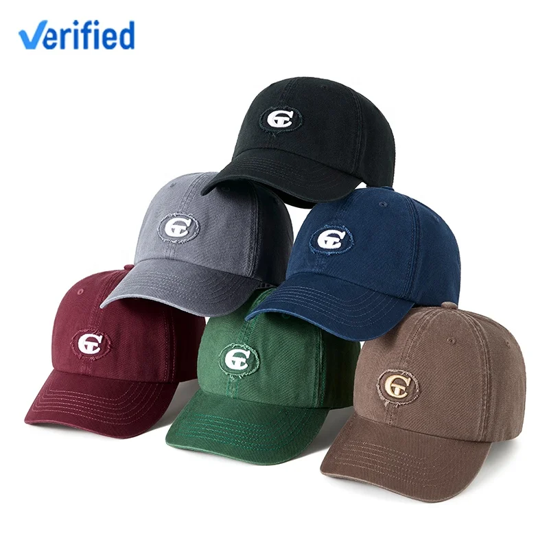 Wholesale 6 panel caps hats cotton printing Custom  LOGO embroidery 112 trucker distress hats baseball cap